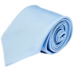 Boys Pale Blue Plain Satin Tie (45'')